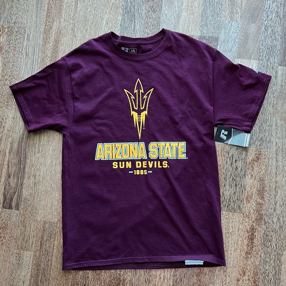 ASU Arizona State T-Shirt Sun Devils Big Logo Russell Mens Large NWT - Picture 1 of 4